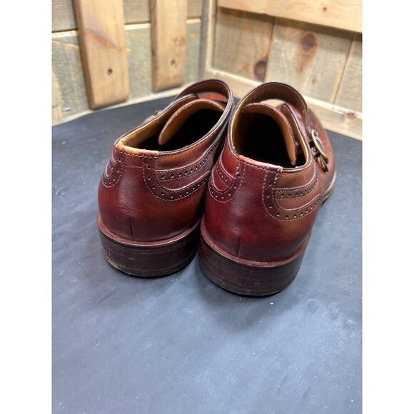 Johnston & Murphy Monk Strap Dress Shoes Antique Tone Leather 11M Sheepskin Lini main image 8